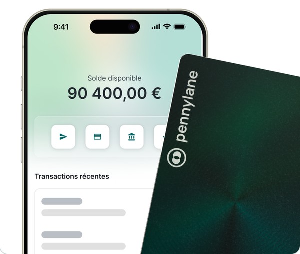 Application mobile Pennylane et carte bancaire, solde disponible 90 400,00 €